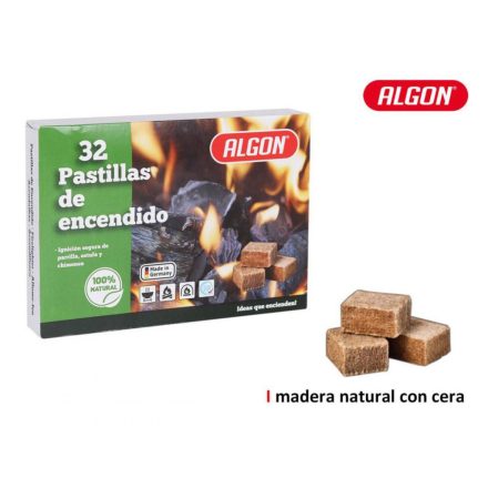 Természetes viaszos fa alágyújtós grillgyújtáshoz 32 db / csomag