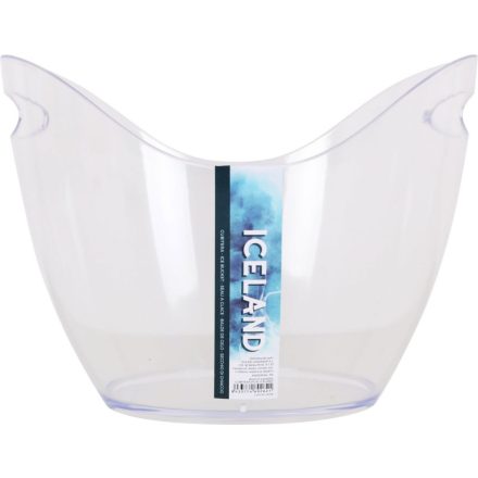 8 literes átlátszó ovális pezsgősvödör, 35x26x26 cm – italhűtő több üveghez