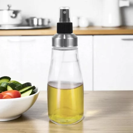 Olaj spray 330 ml – átlátszó üveg olajszóró nagy kapacitással