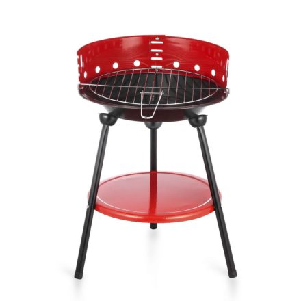 Algon faszenes állványos grill, 36 cm, alsó polccal – kompakt kültéri grillsütő