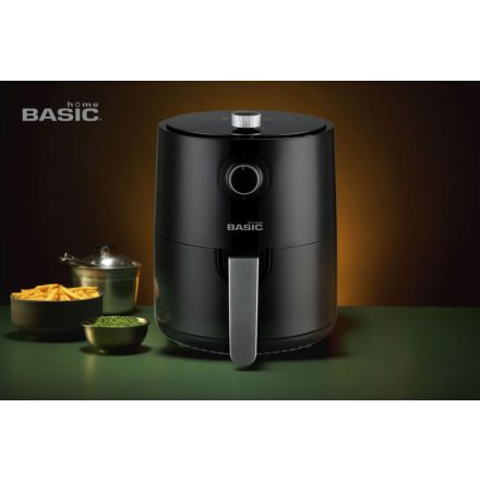 Basic Home 2,3 literes forrólevegős sütő (air fryer), 1200 W, 26,5×26,5×31 cm – kompakt, 200 °C-ig állítható