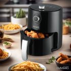 Basic Home 2,3 literes forrólevegős sütő (air fryer), 1200 W, 26,5×26,5×31 cm – kompakt, 200 °C-ig állítható