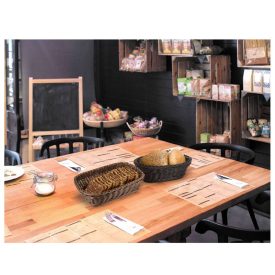 Polirattan hatású műanyag kenyérkosár 25 cm