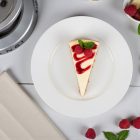 Fehér Felit porcelán lapostányér desszertekhez és reggelikhez