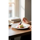 Felit fehér színű 20,5 cm-es porcelán lapostányér