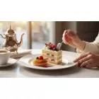 Felit fehér színű 19 cm-es porcelán lapostányér