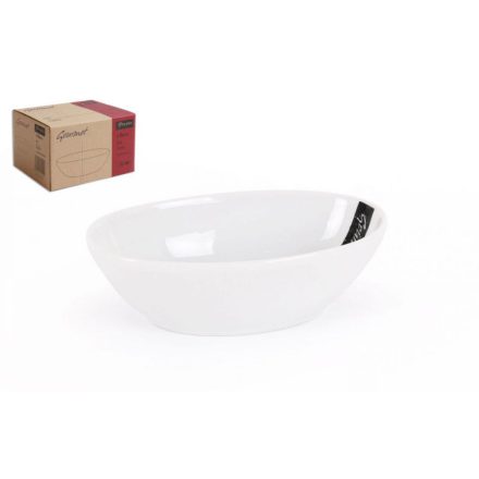 Gourmet ovális mártogatós kistálka, fehér porcelán 14x8.5x4cm