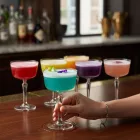 Onis Speakeasy Gin Fizz Koktélos Pohár Art Déco Szárral, 250 ml – 6 db-os Csomag