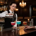 Onis Speakeasy Gin Fizz Koktélos Pohár Art Déco Szárral, 250 ml – 6 db-os Csomag