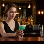 Onis Speakeasy Gin Fizz Koktélos Pohár Art Déco Szárral, 250 ml – 6 db-os Csomag