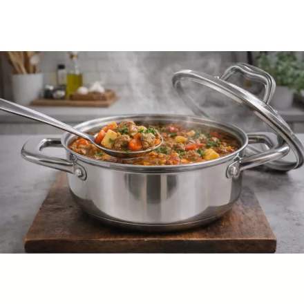 Caesar 2 literes indukciós lábas üveg fedővel, 18 m-es átmérő