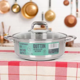 Caesar 5 literes indukciós lábas, 26 cm átmérővel, üveg fedővel – elegáns és tartós edény