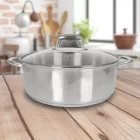 Caesar 8 literes indukciós lábas 30 cm átmérővel, üveg fedővel – nagykapacitású rozsdamentes edény