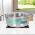 Caesar 10 literes indukciós lábas, 32 cm átmérővel, üveg fedővel – nagykapacitású rozsdamentes edény