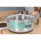 Rozsdamentes Caesar indukciós lábas, 10 literes, 32 cm-es, üveg fedővel – prémium minőség