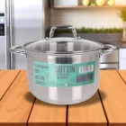 Caesar 7 literes indukciós fazék, 24 cm átmérővel, üveg fedővel – rozsdamentes, nagykapacitású edény