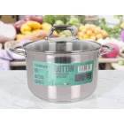 Caesar rozsdamentes fazék üveg fedővel, 7 literes, 24 cm átmérő – levesekhez, pörköltekhez, tésztához