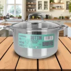Caesar 8 literes indukciós fazék 26 cm átmérővel, üveg fedővel – rozsdamentes, nagykapacitású edény
