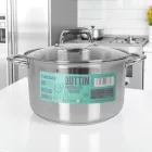 Rozsdamentes Caesar 8 literes indukciós fazék üveg fedővel, 26 cm – tartós és elegáns edény