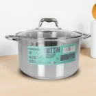 10 literes Caesar indukciós fazék, 28 cm átmérővel, üveg fedővel – nagy adag ételekhez