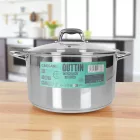 Caesar 12 literes indukciós fazék 30 cm átmérővel, üveg fedővel – nagykapacitású rozsdamentes edény