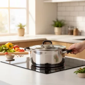   Heleom indukciós lábas üveg fedővel, 6,7 literes, 28 cm-es átmérővel