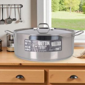 Quttin Hotel lábas fedővel 14 liter, 36 cm – spanyol rozsdamentes edény indukcióhoz