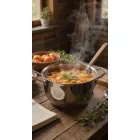 Quttin Hotel magas rozsdamentes lábas fedővel 5 l – 22 cm átmérővel, indukciós