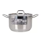 Quttin Hotel magas rozsdamentes lábas fedővel 5 l – 22 cm átmérővel, indukciós