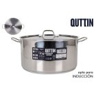 Quttin Hotel magas lábas fedővel – 16 literes, 34 cm átmérőjű rozsdamentes acél edény indukciós tűzhelyhez