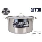 Quttin Hotel magas lábas fedővel – 19 literes, 36 cm átmérőjű rozsdamentes acél edény indukciós tűzhelyhez, rozsdamentes fedővel