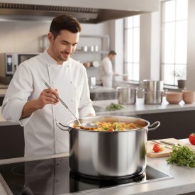   Quttin Hotel magas lábas fedővel 25 literes 40 cm-es átmérőjű indukciós - Spanyol edény