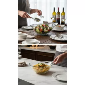 Practica üveg salátástál 25 cm - Borgonovo