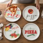 Mintás porcelán pizzatányér 30,5 cm (≈12”) – Duomo di Lodi dizájn, lapos felület, ~2 cm perem, vegyes minták