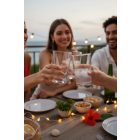 LAV Lara vizespohár 205 ml vízzel és citromkarikával – modern, minimalista üvegpohár frissítő italokhoz