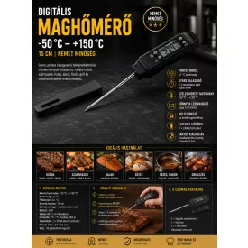 Digitális Maghőmérő -50 - +150 fokig 15 cm