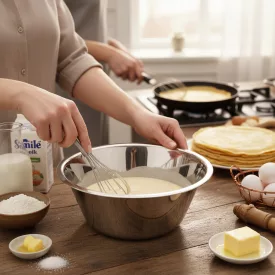 Rozsdamentes keverőtál erős falú kúpos kialakítás 5,5 literes 28 cm