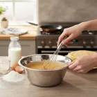 Rozsdamentes keverőtál erős falú kúpos kialakítás 5,5 literes 28 cm