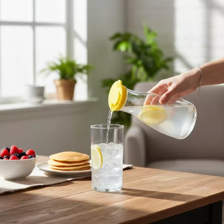 Tejtartó üveg sárga tetővel 1 literes