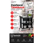 Zsúrkocsi, Tálalókocsi 3 Polcos - 3 Oldalt Zárt, 103,5-50,5-95,5 cm, Alumínium Kerettel