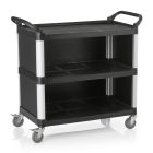 Zsúrkocsi, Tálalókocsi 3 Polcos - 3 Oldalt Zárt, 103,5-50,5-95,5 cm, Alumínium Kerettel