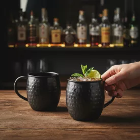   Moscow Mule bögre 450 ml pvd bevonatos fekete, 2 db-os csomag