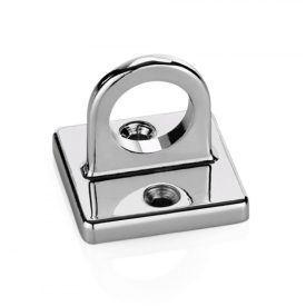   Falra szerelhető akasztó fonott kordon kötelekhez3,5x3,5 cm ezüst színben