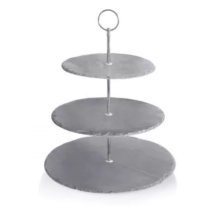 3 emeletes pala kínáló állvány - 20x25x30 cm-es tányérokkal 34 cm magas - Német minőség