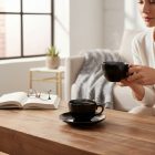 Vida Night teáscsésze+alj, 220 ml, porcelán