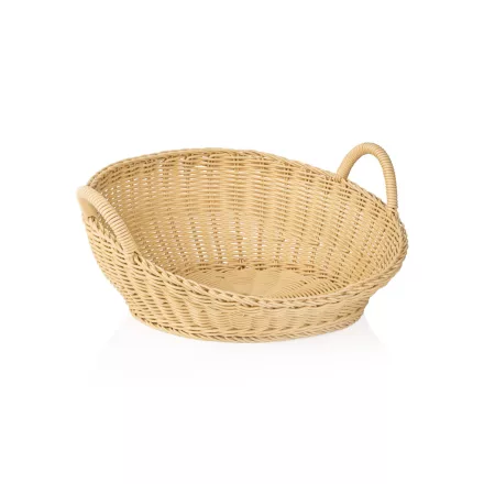Pékáru kínáló kosár füllel világos bézs polipropilén 46x18,5 cm - Német minőség