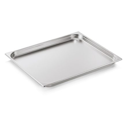 GN 2/1 rozsdamentes edény 40 mm mély, 10 liter kapacitású, ipari nagykonyhai használatra