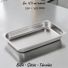 Rozsdamentes 1/1-es Gn edények és fedők