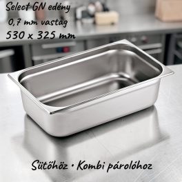 Select 1/1-es GN edények 0,7 mm vastag rozsdamentes