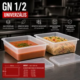 Gn 1/2 polipropilén edények és fedők